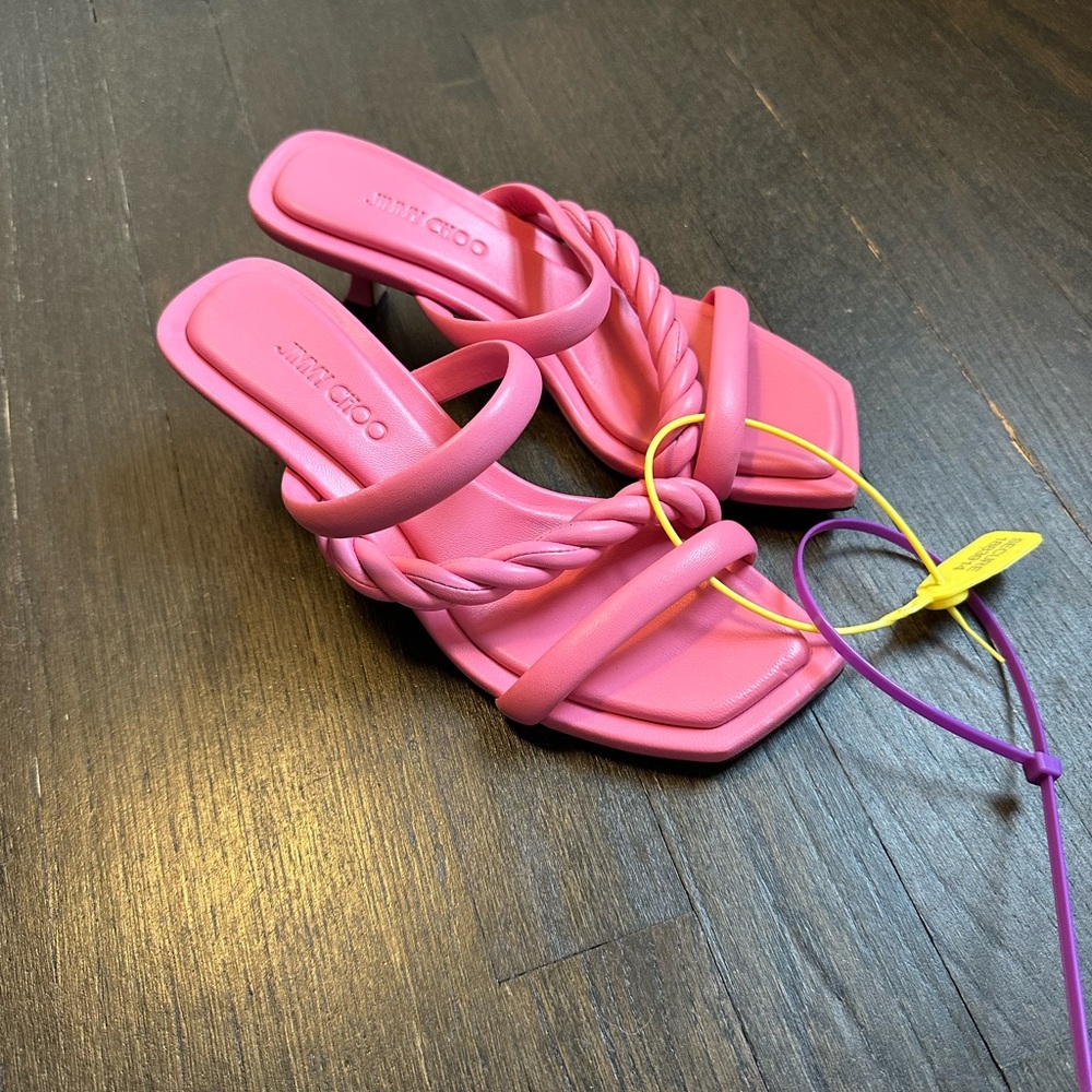 Jimmy Choo Diosa 50 sandal in pink, size 36.5